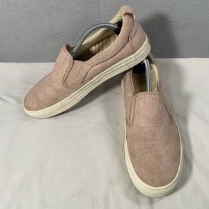 Taos Slip On Slide Pink Canvas Sneaker Shoes Womans Size 8.5
